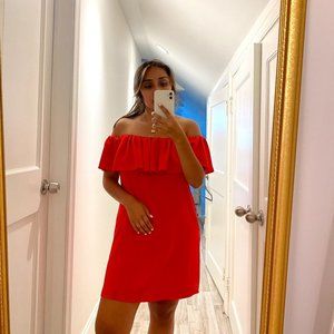 FOREVER 21 Red Off the Shoulder Dress